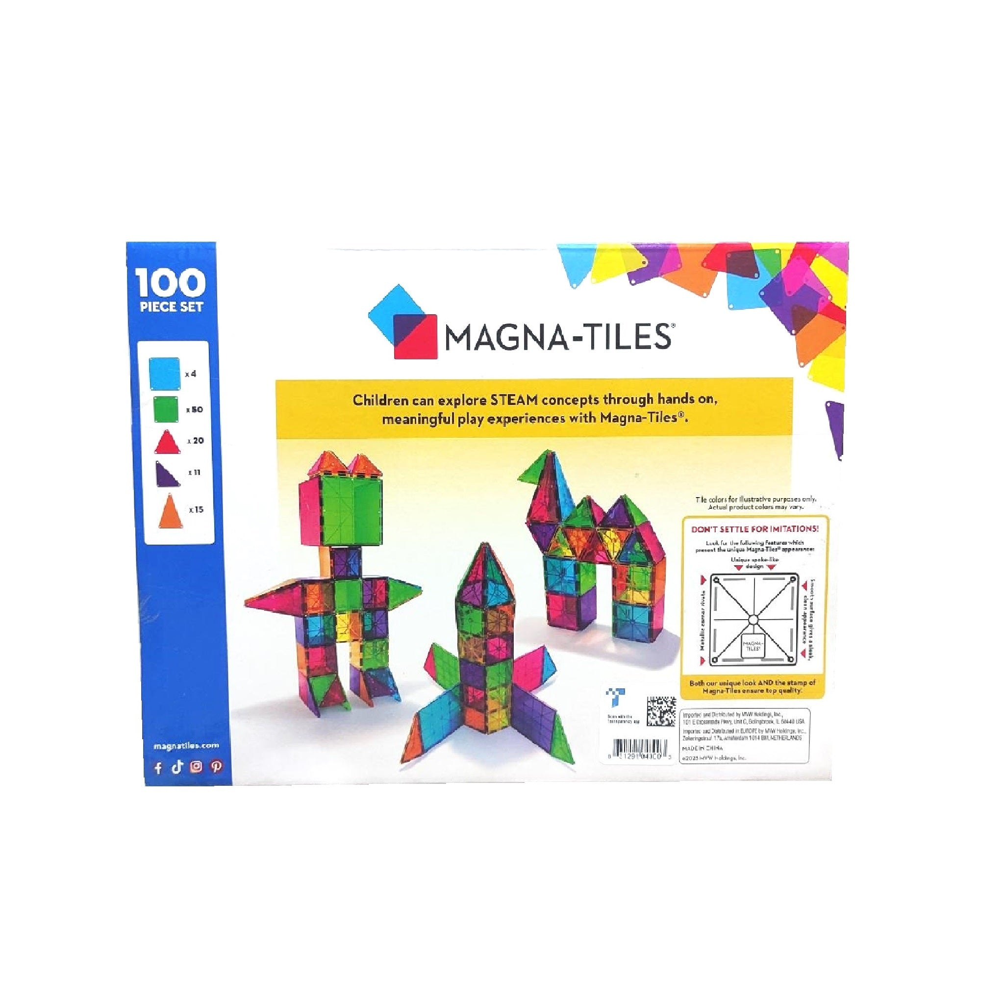 Set mare de plăci magnetice transparente – 100 piese