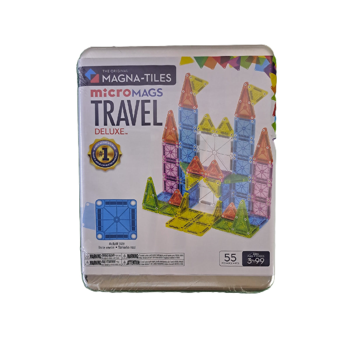 Set Magnetic Magna-Tiles Compact pentru Călătorii DeLuxe – 55 piese
