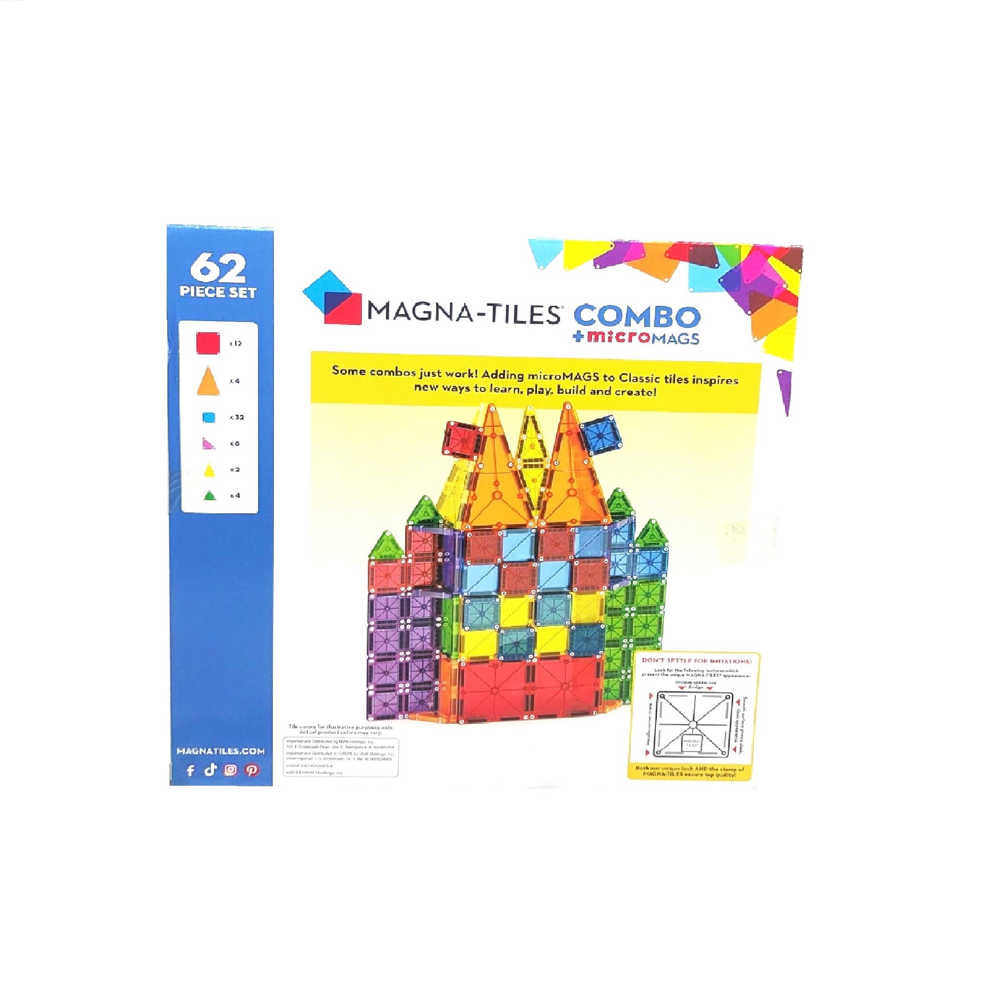 Set magnetic mixt pentru construcții – 62 piese