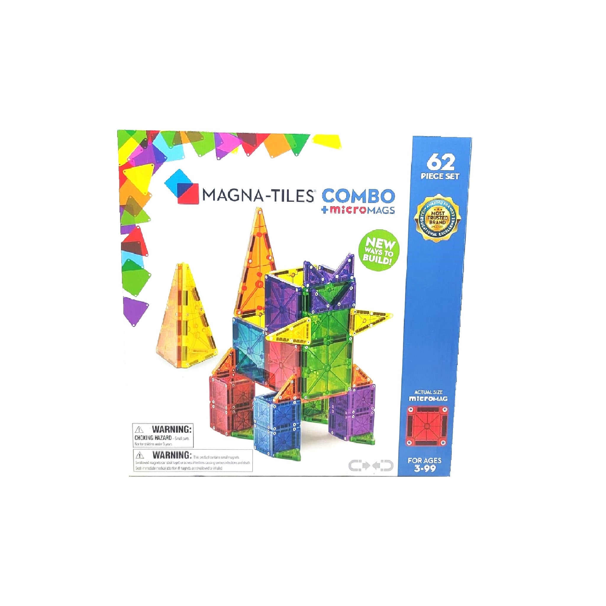 Set magnetic mixt pentru construcții – 62 piese