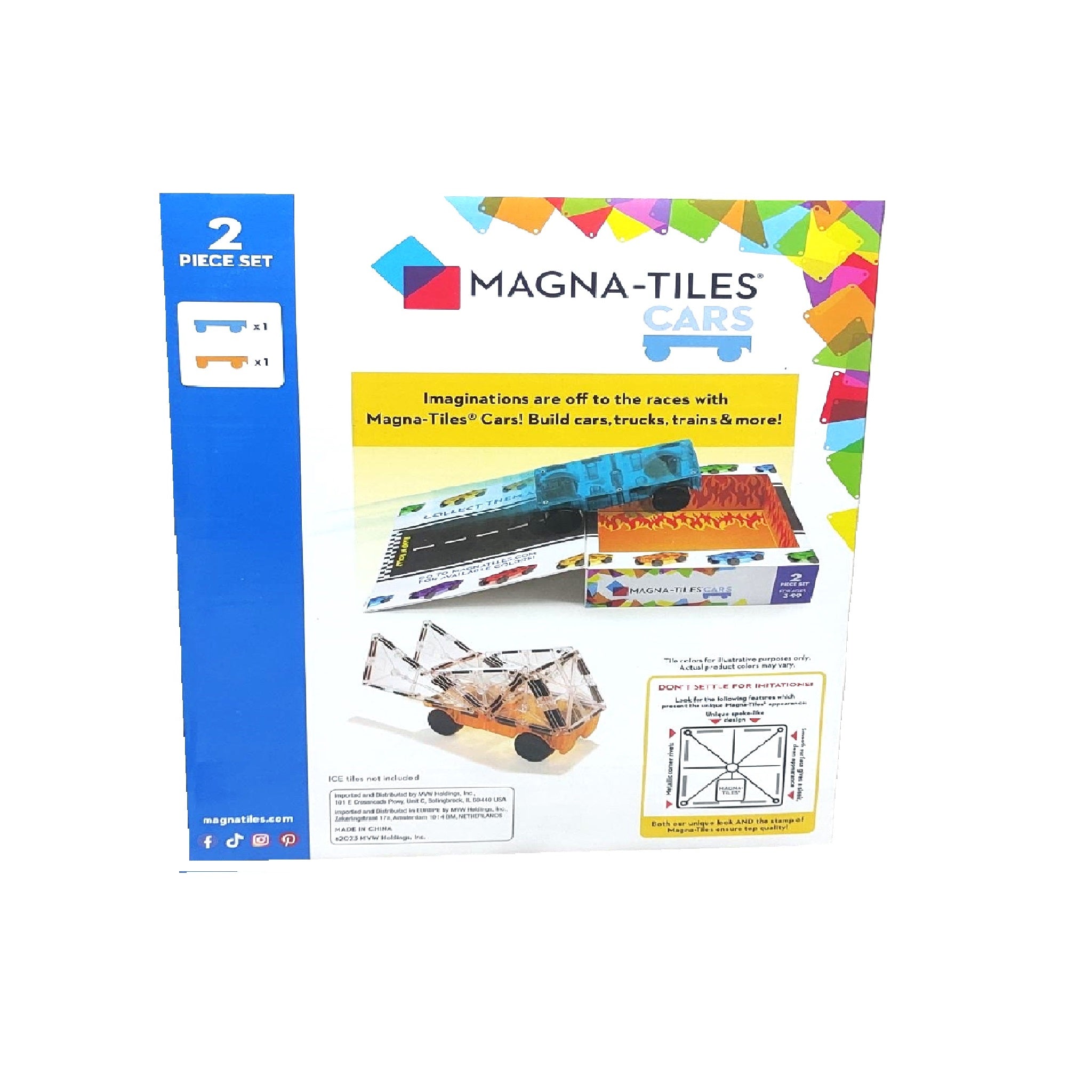 Set extensie vehicule pentru plăci magnetice – portocaliu & albastru