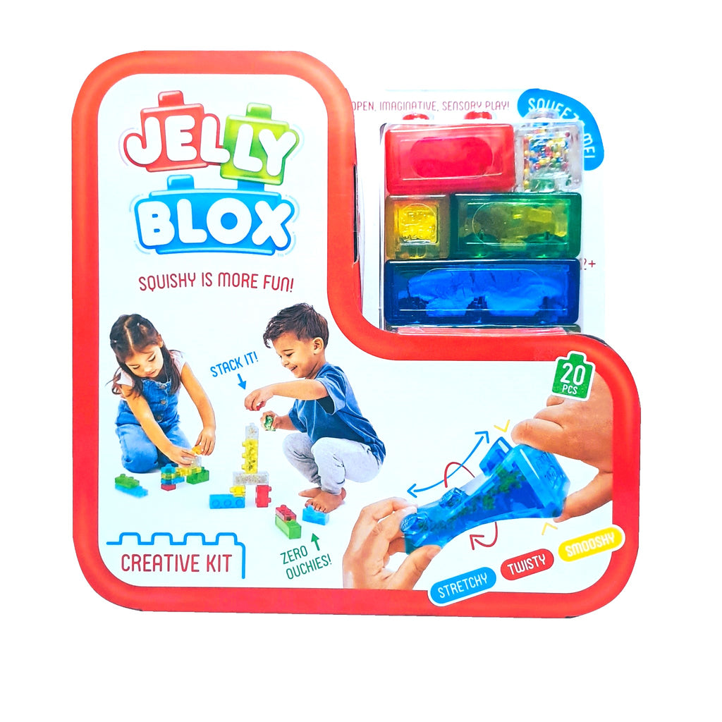 Jelly Blox - Set Creativ Senzorial pentru Construcții Moi și Colorate