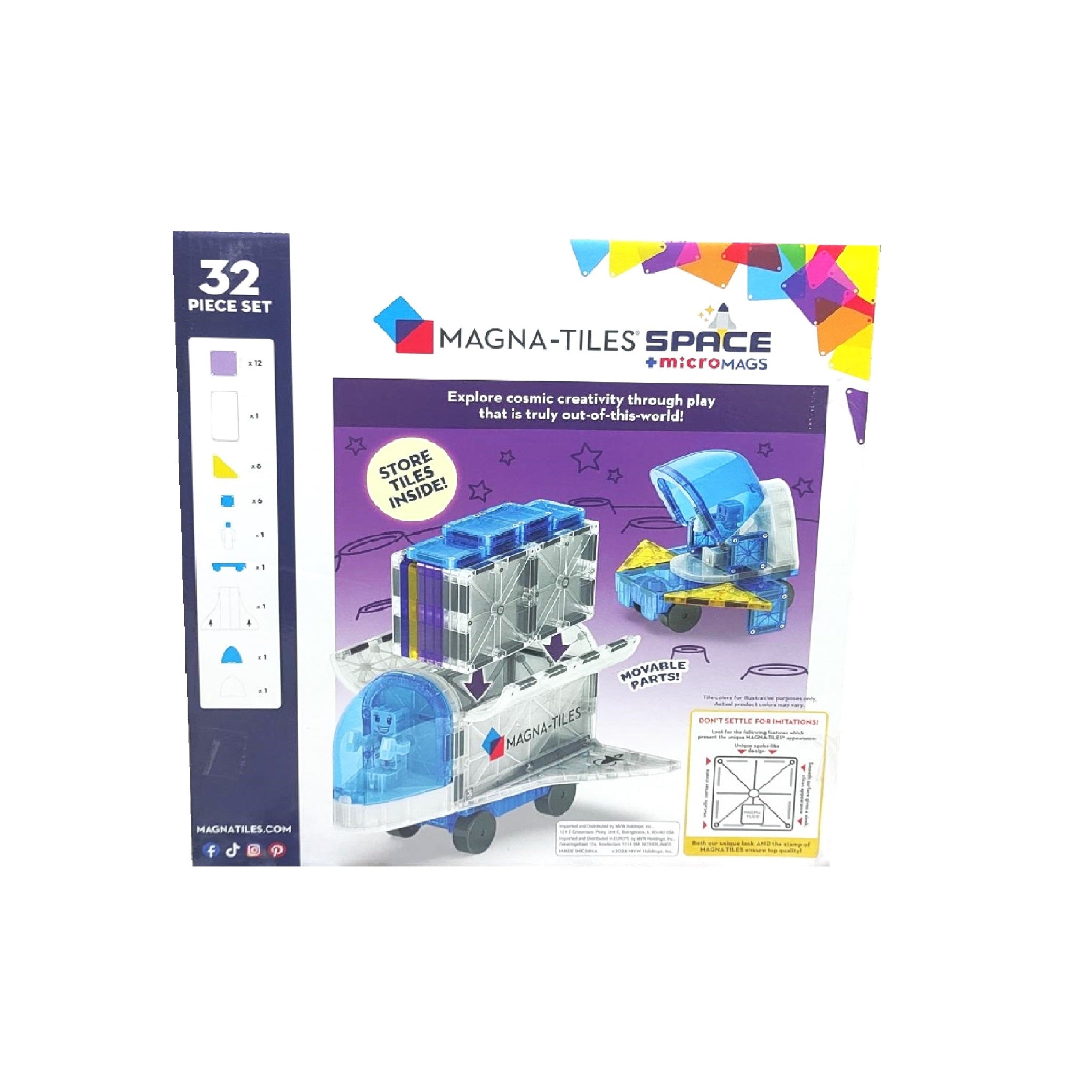 Set magnet pentru aventuri în spațiu – 32 piese